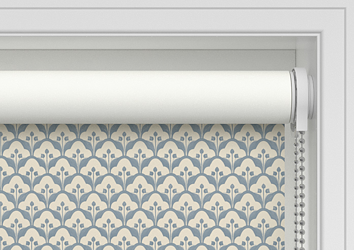 Trellis Prints, Scallop and Bud Raffs Blue - Twist&Fit Roller Blind - Image 10
